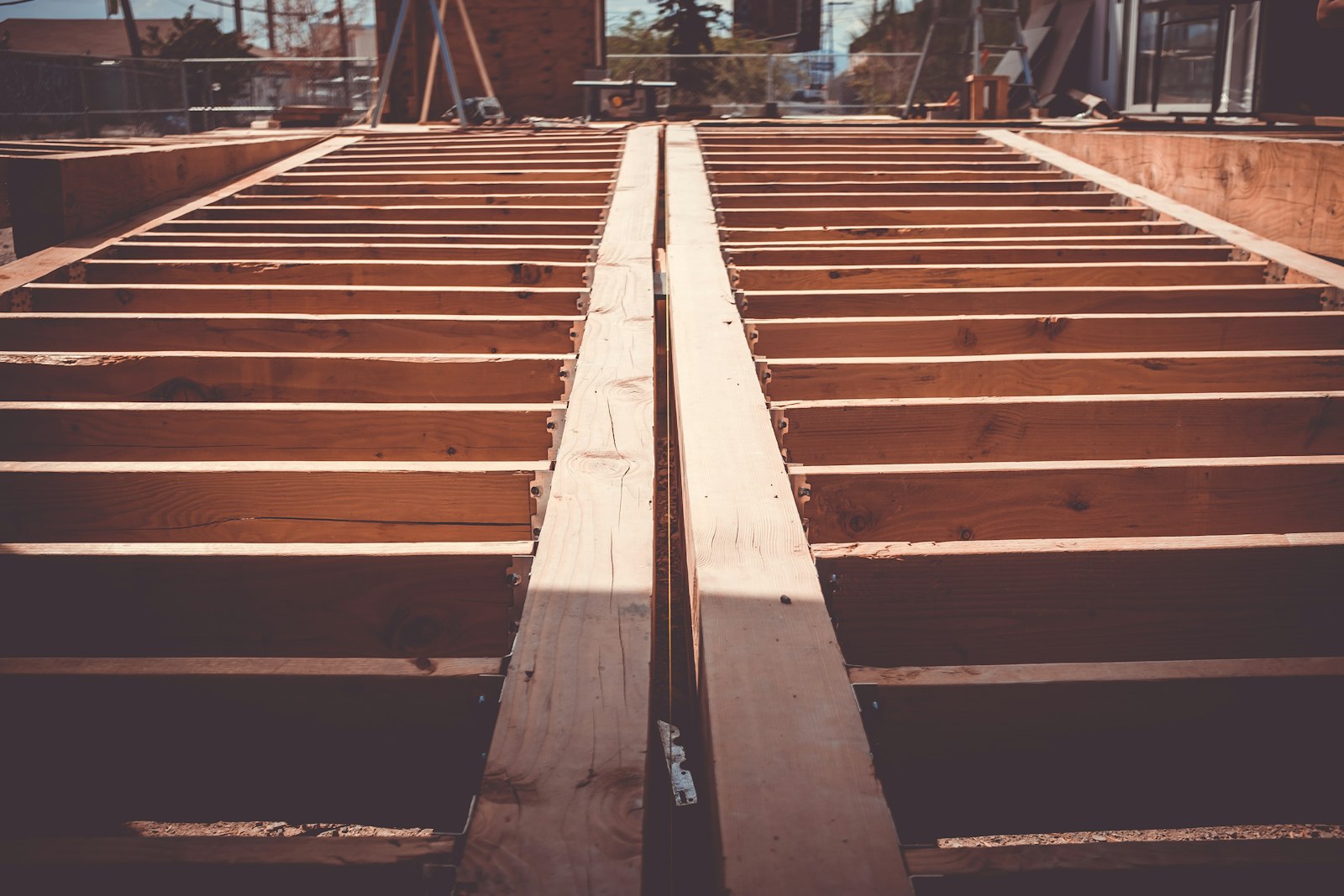 Deck framing structure from below, CraftWell Group London Ontario