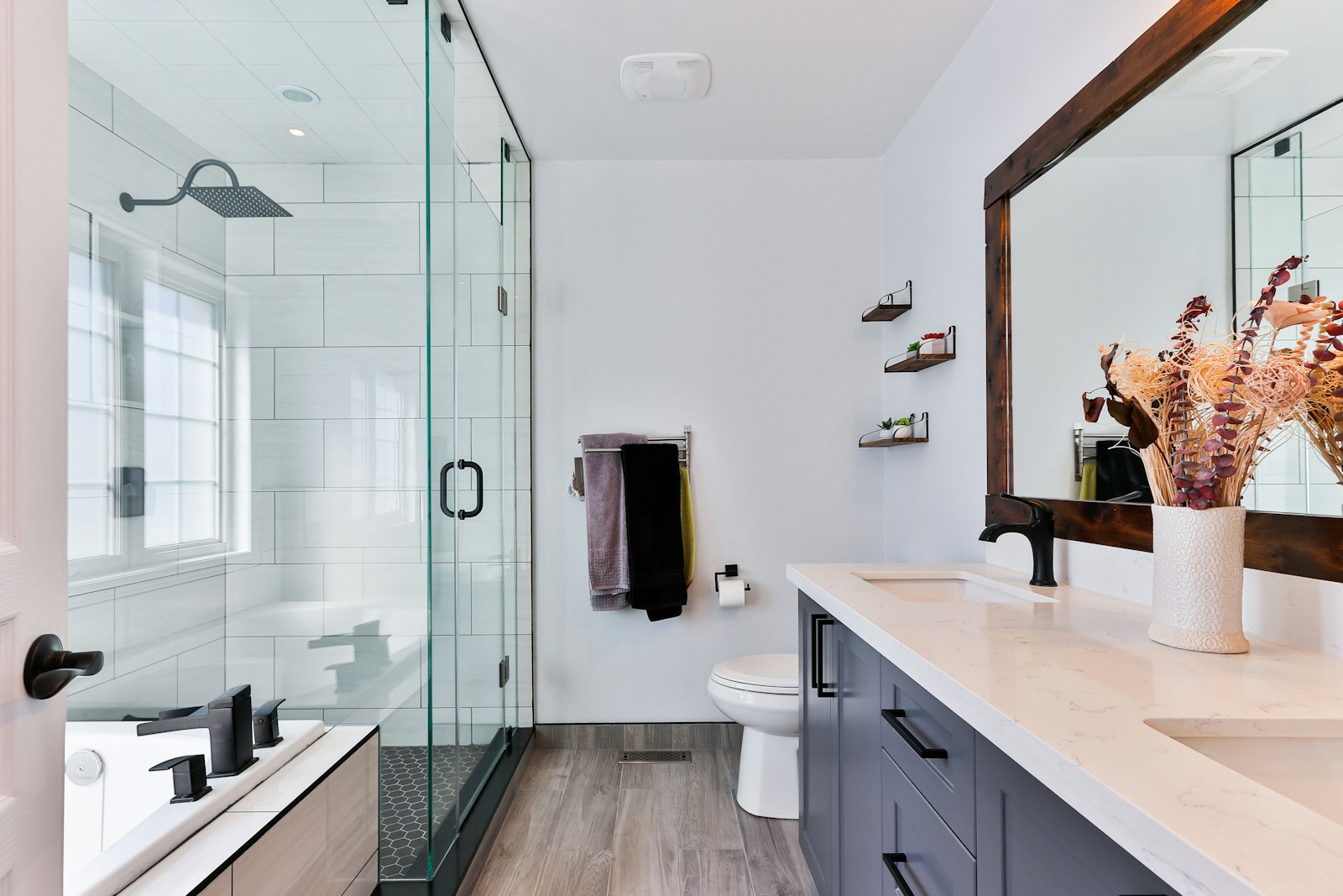 Glass shower in renovated bathroom, CraftWell Group London Ontario