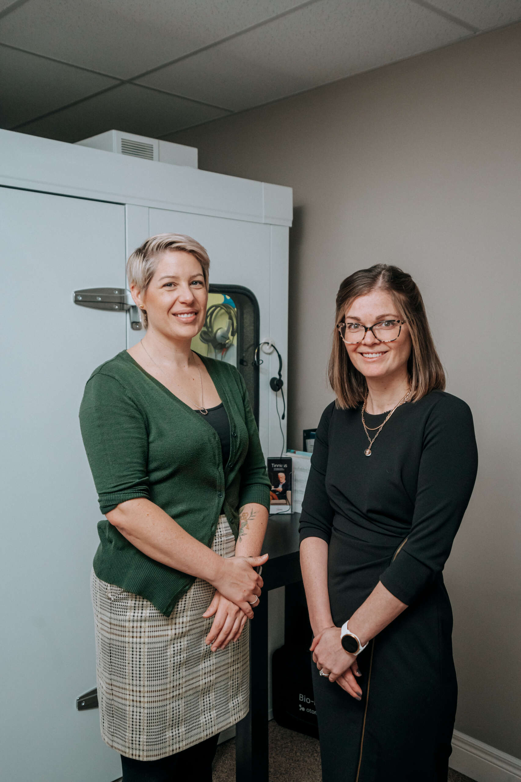 Andrea and Megan, registered audiologists at Dunn Audiology, London ON