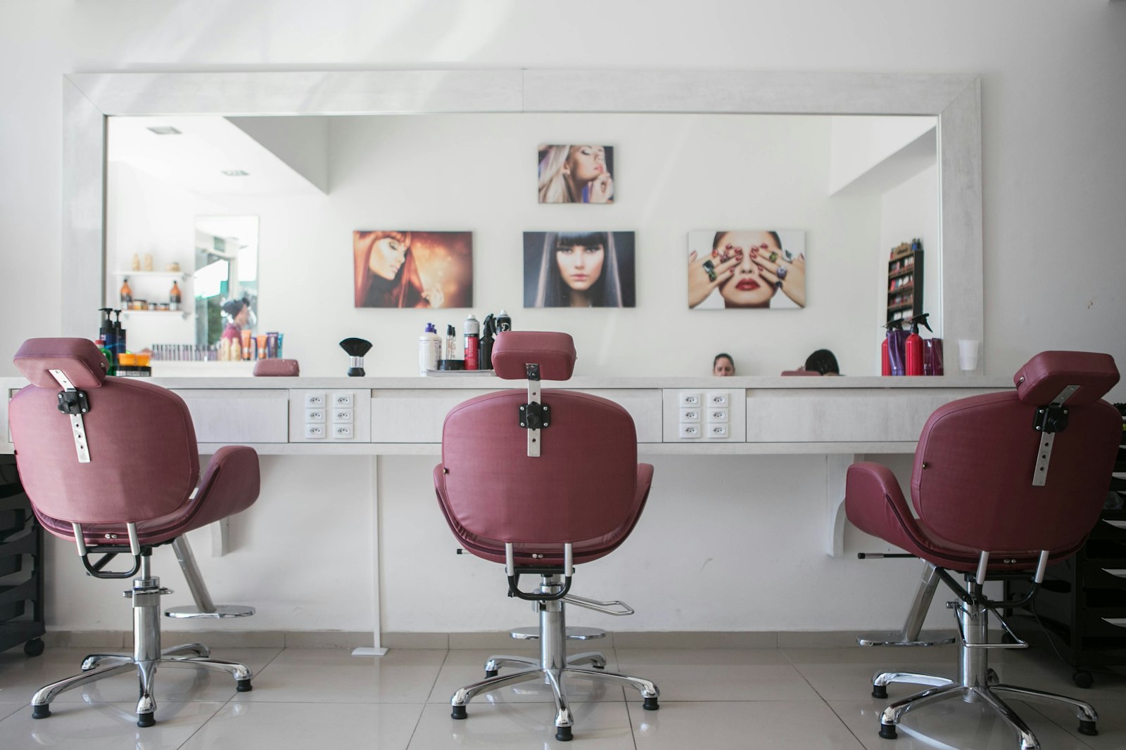 The styling chairs at Hair Tora, a family salon in London Ontario