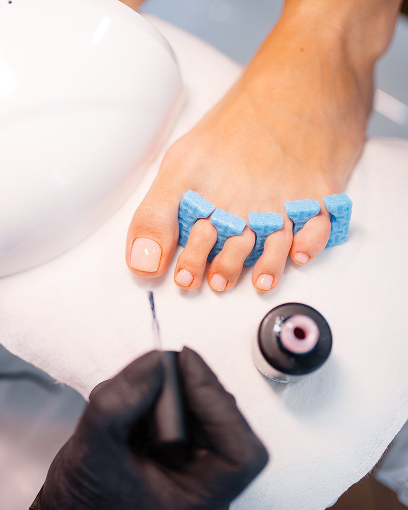Careful, hygienic pedicure finish at Mon Papillon, London Ontario