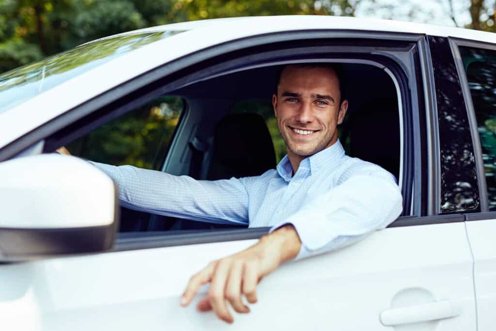 Auto glass repair technician working on windshield
