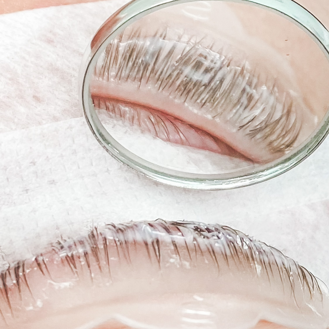 Lash lift in progress by The Lash & Brow Co. London Ontario