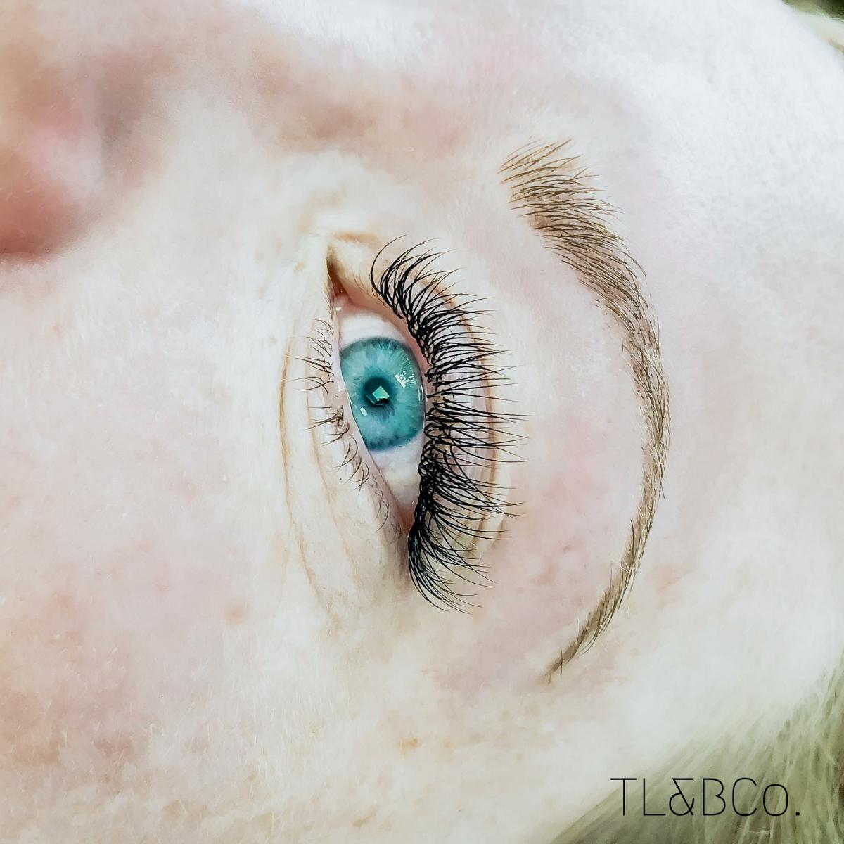 Lash extension and lift work by The Lash & Brow Co.