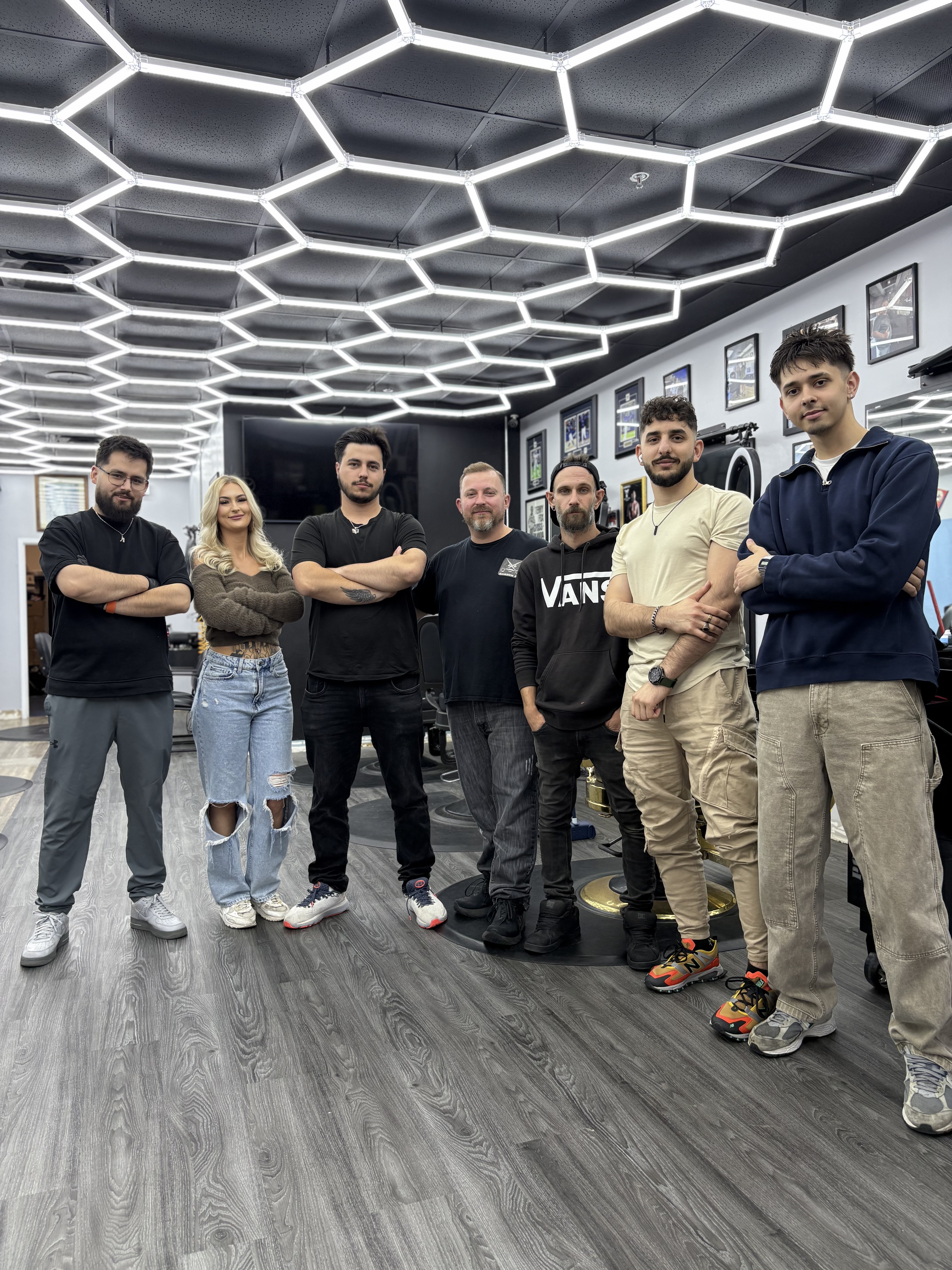 The Top Crew Barbershop team in the shop in London, Ontario