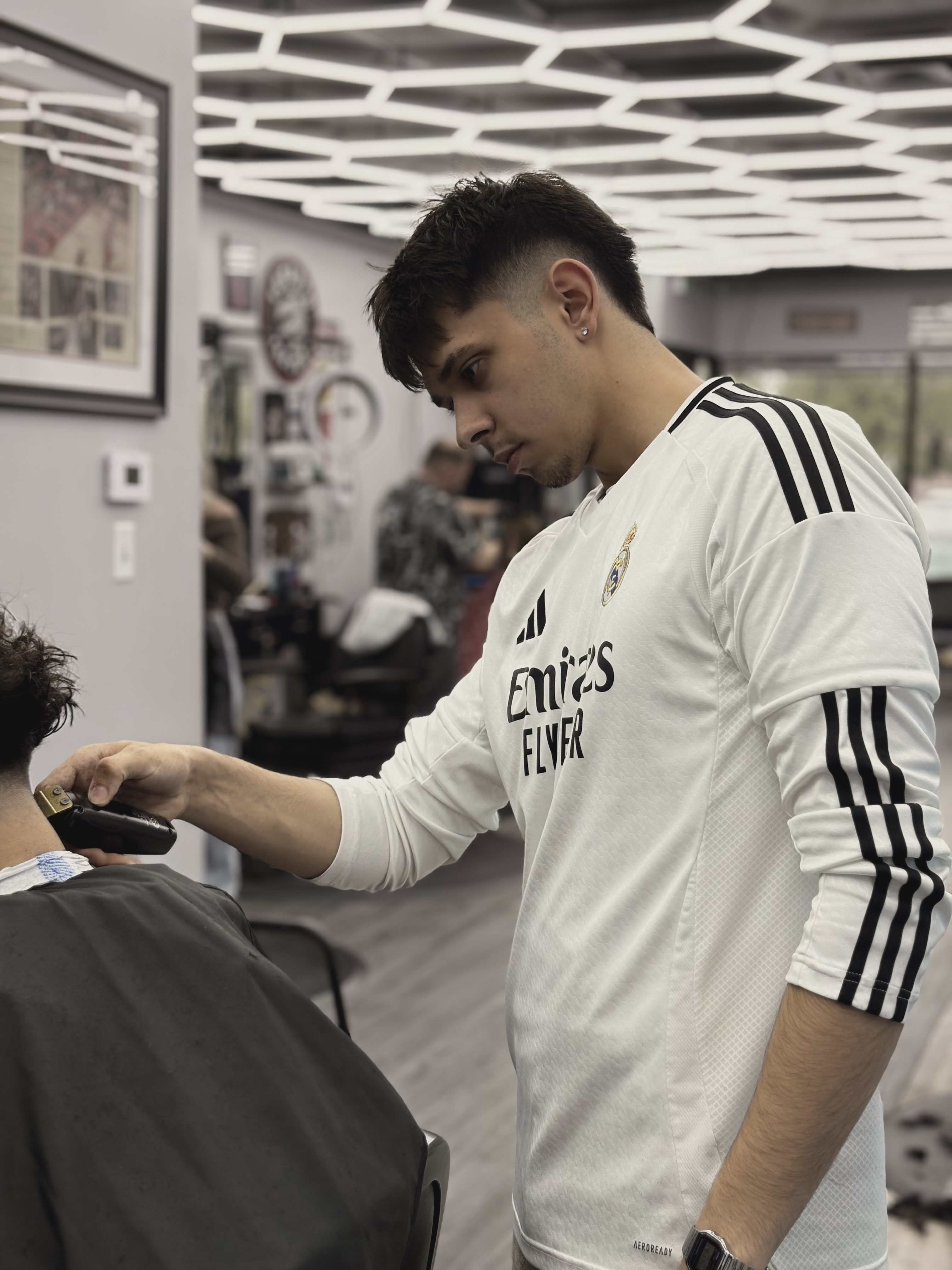 Clean line-up at Top Crew Barbershop London
