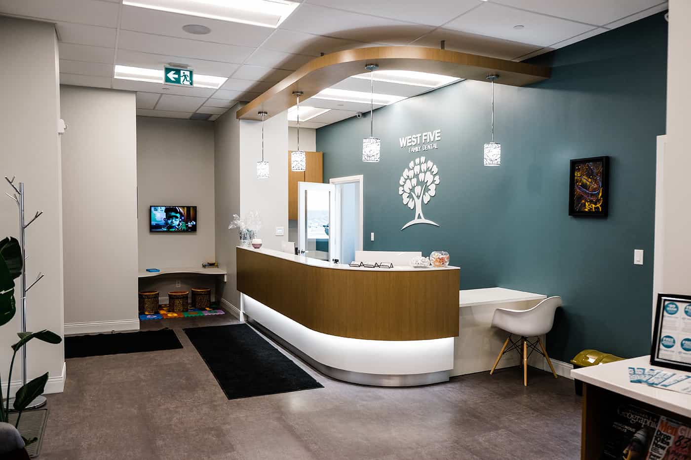 Welcoming dental operatory at West Five Family Dental, London Ontario