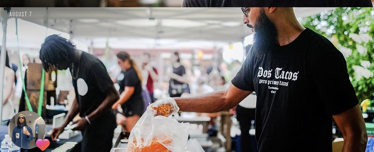 Taco team at the market.
